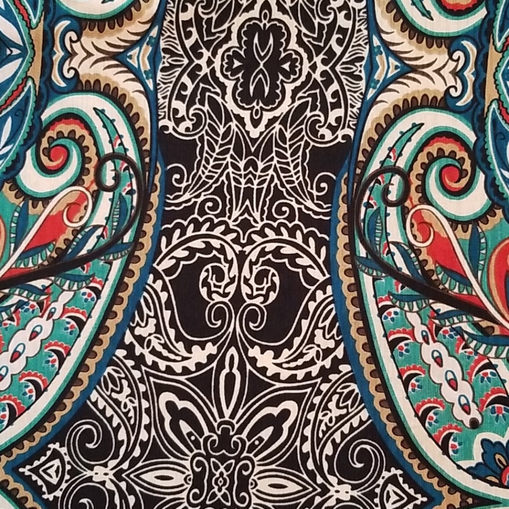 Multi-color Paisley Tunic Dress with ruffle sleeve - Picture 5 of 5